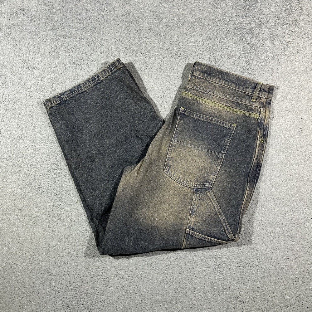 Collusion Baggy Double-knee Carpenter Jeans Charcoal Gray Mens Large #2646